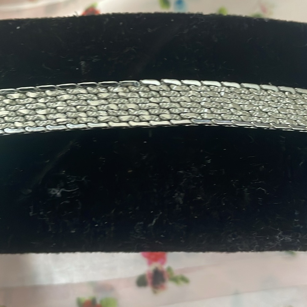 Vintage Monet Silver-Tone Tennis Bracelet - Picture 3 of 4